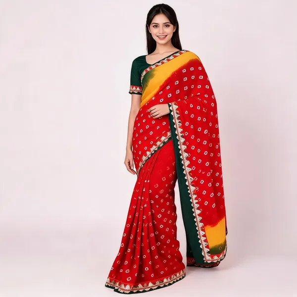 PIYU_P1043_PANKHA_LESS_Red_Saree