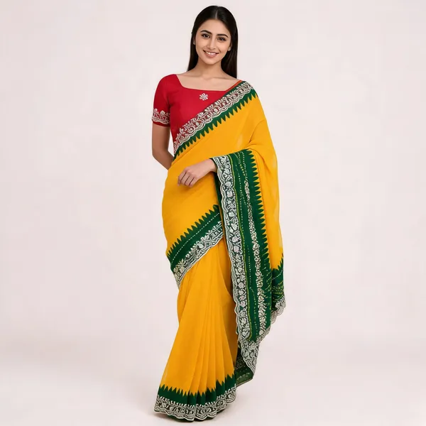 PIYU_P1052_LEHERIYA_BANDHANI-1_Yellow-Green_Saree