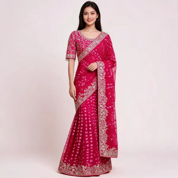 PIYU_P1061_MANGO_Pink_Saree