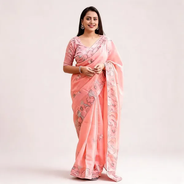 PIYU_P1062_ROSE_Peach_Colour_Saree