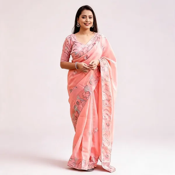 PIYU_P1062_ROSE_Peach_Colour_Saree