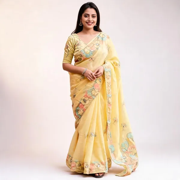 PIYU_P1062_ROSE_Yellow_Saree