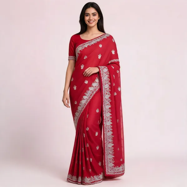 PIYU_P1068_Panchmukhi_Red_Saree