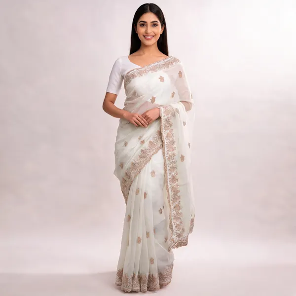 PIYU_P1068_Panchmukhi_White_Saree