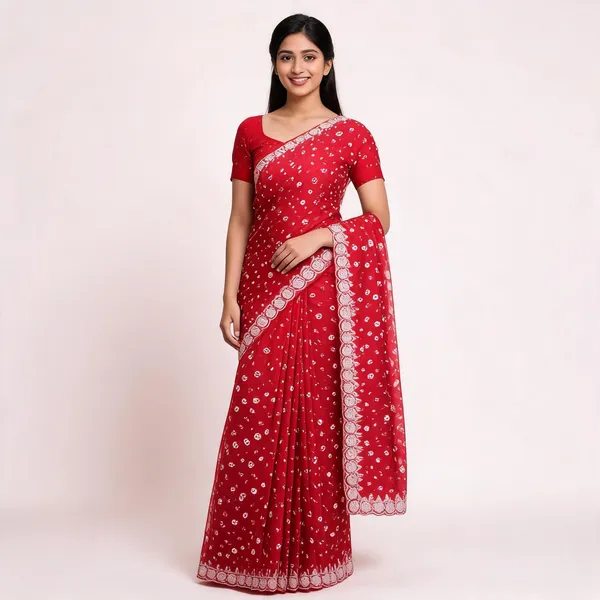 PIYU_P1071_STAR_COIN_RED_SAREE