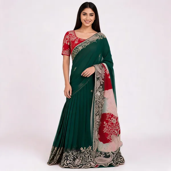 PIYU_P1094_LADDU_MANGO_GREEN_SAREE