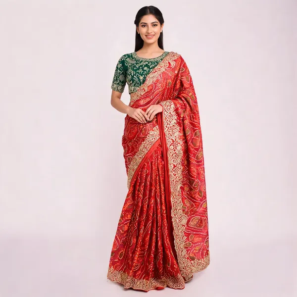 PIYU_P1099_RED_MANGO-2_SAREE