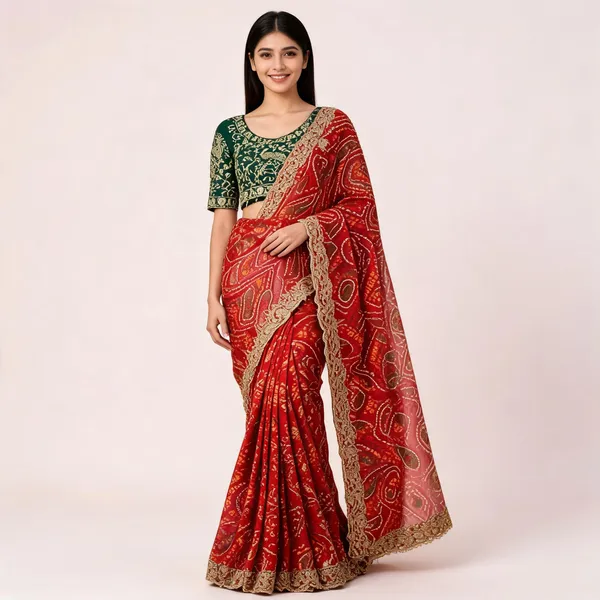 PIYU_P1099_RED_MANGO-2_SAREE