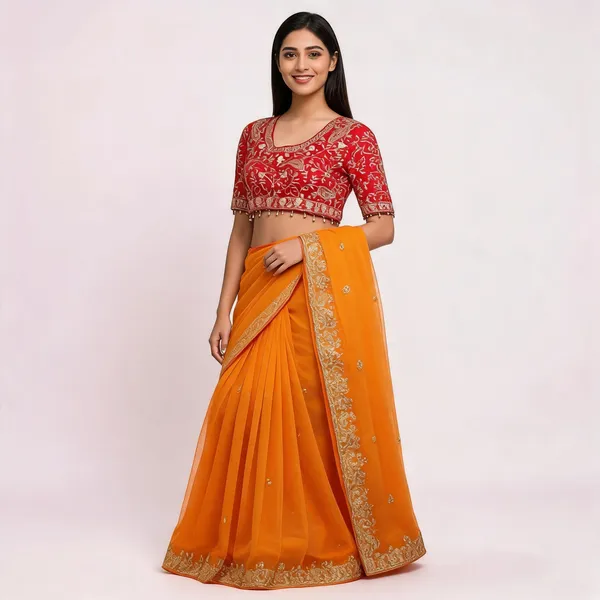 PIYU_P1102_BEAUTIFUL_PREMIUM_LADDU_MANGO_SAREE