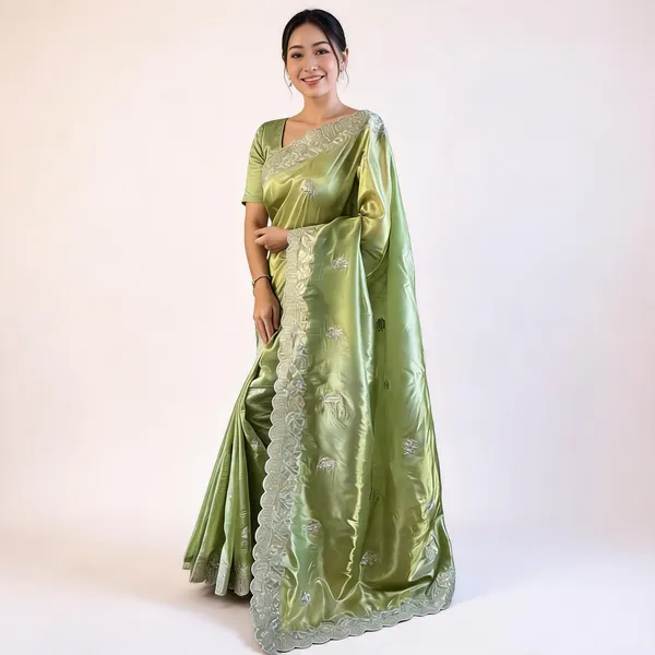 RC_5084_Green_Gold_Crunchy_Designer_Saree