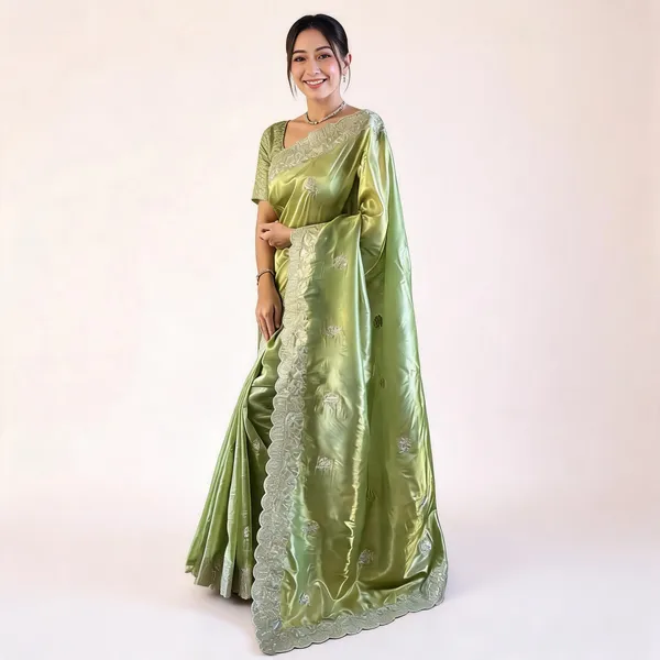 RC_5084_Green_Gold_Crunchy_Designer_Saree