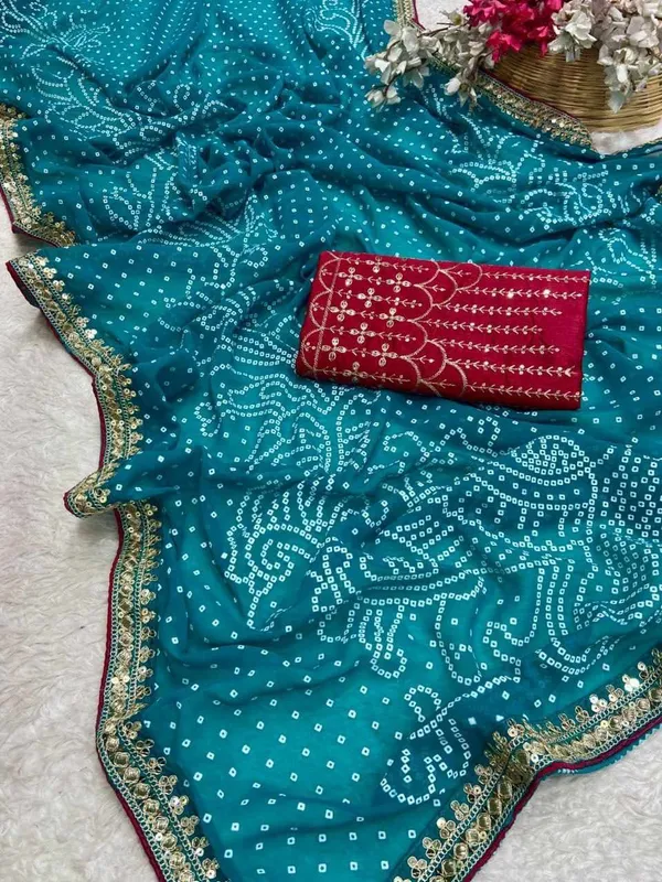 RC_Bandhej_Georgette_heavy_Coding_Sequence_border_Saree