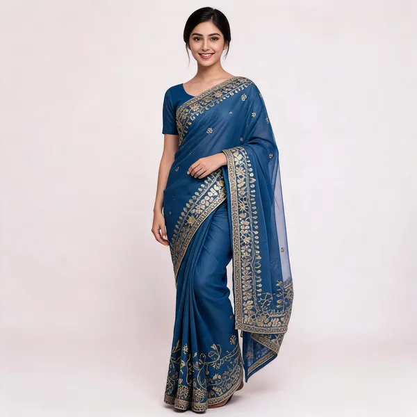 RC_Gota_Foil_Blue_Beautiful_Designer_Saree