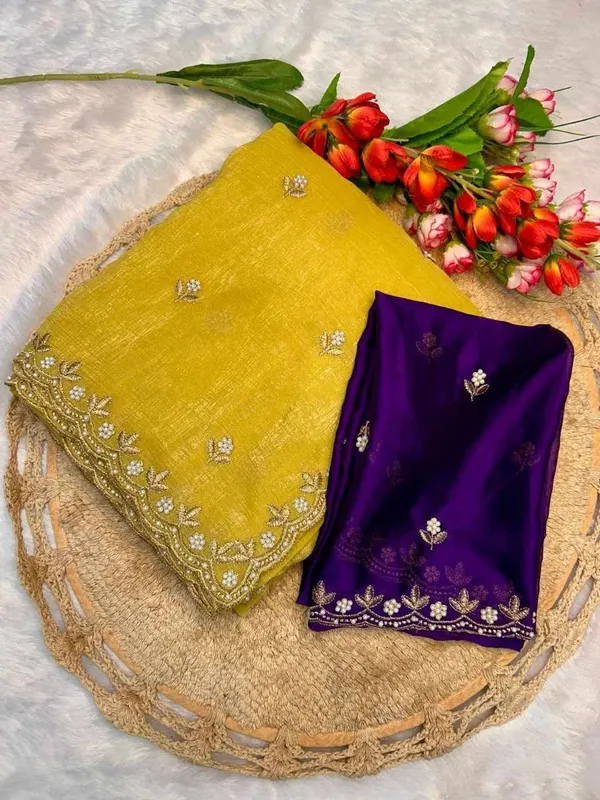 RC_Mustard_Chiffon_Crush_Silk_Saree