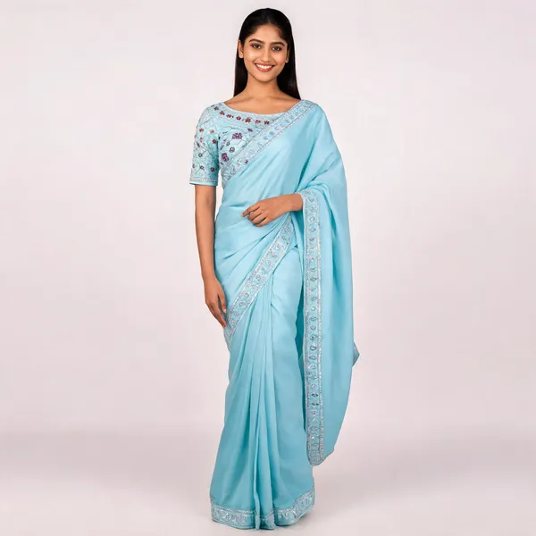 RC_Party_Wear_Blue_Crush_Shining_Saree_With_Beautiful_Heavy_Handwork
