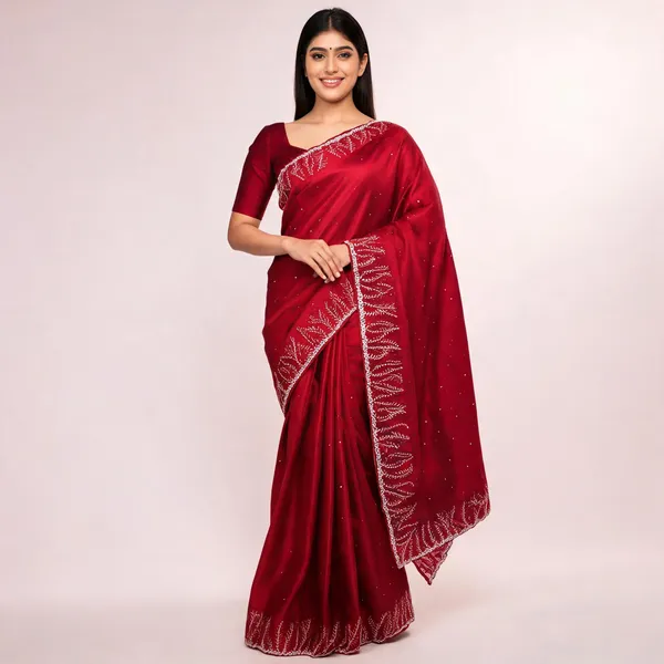 RC_Red_Fandy_satin_silk_Saree