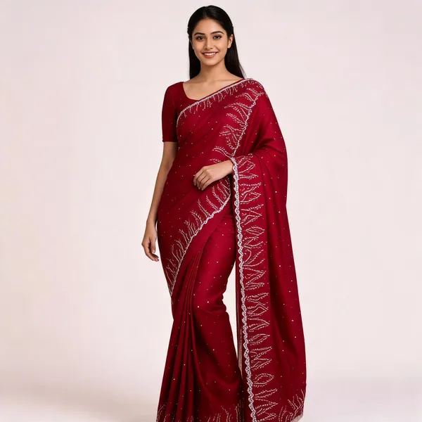 RC_Red_Fandy_satin_silk_Saree