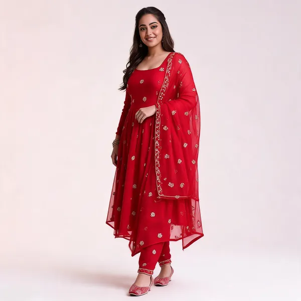 RTC_5872_Foux_Gorgette_Beads_with_moti_handwork_Readymade_Dress
