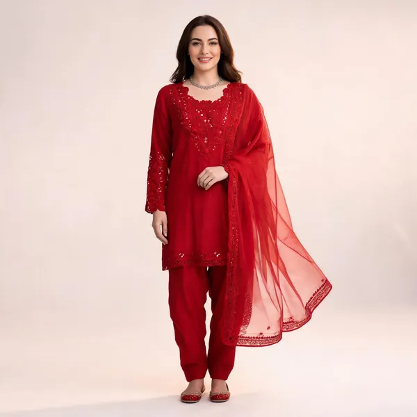 RTC_6005_New_Occasional_Wear_Red_Color_Dress