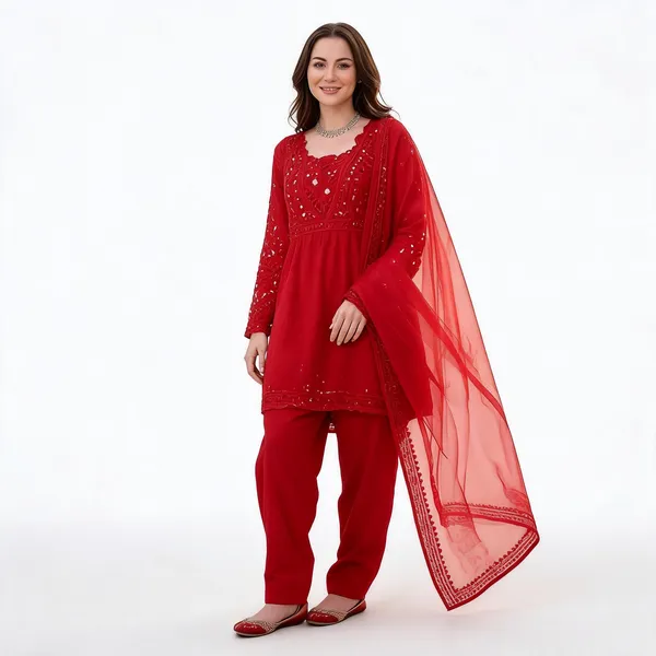 RTC_6005_New_Occasional_Wear_Red_Color_Dress