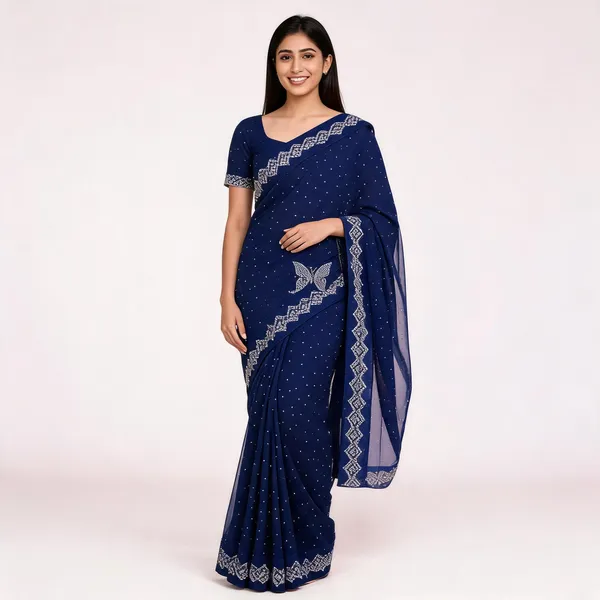 S4s_Blue_Siroski_Butterfly_Stones_Lace_Georgette_Party_Wear_Saree