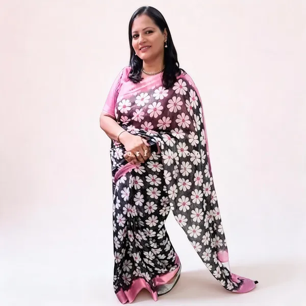 S4S_Cotton_Linen_Black_Flower_Saree
