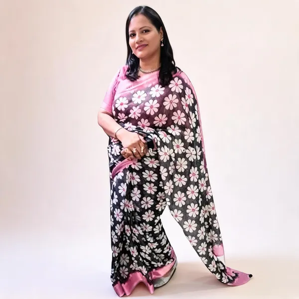 S4S_Cotton_Linen_Black_Flower_Saree