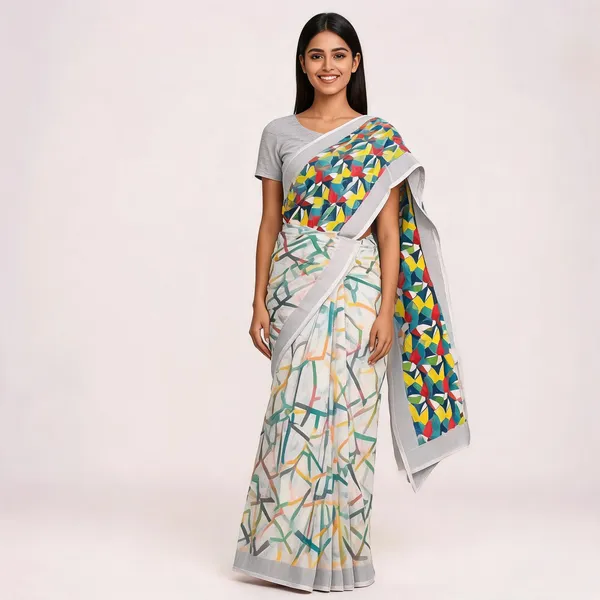 S4S_Linen_White_ZigZag_Cotton_Saree