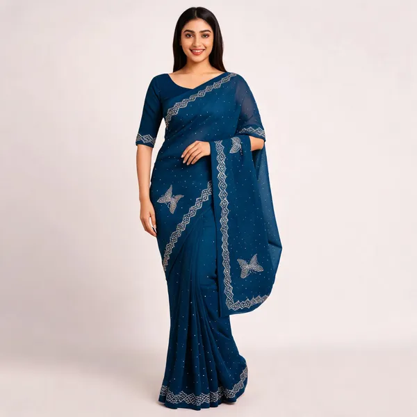 S4s_Petrol_Blue_Siroski_Butterfly_Stones_Lace_Georgette_Party_Wear_Saree