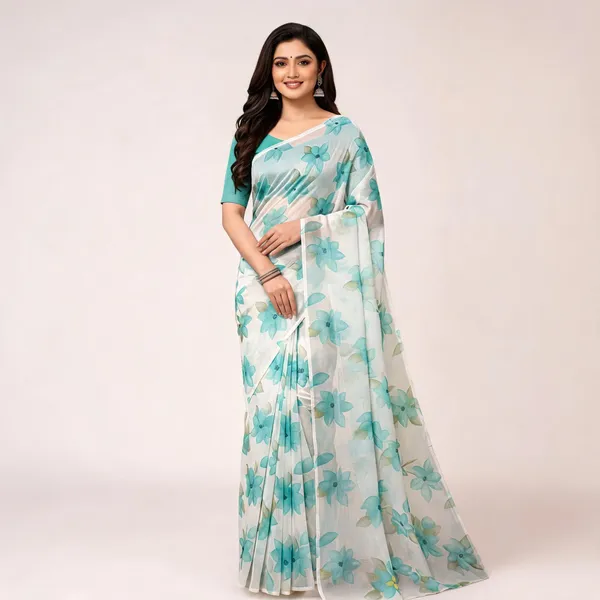S4S_Turkey_Floral_Silk_Blue_Saree