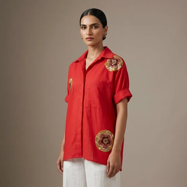 Antifit_Embellished_Pure_Cotton_Shirt