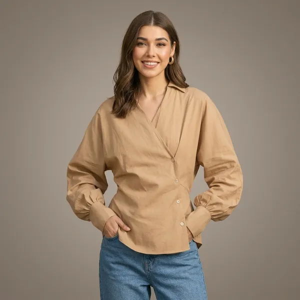 Balloon_Sleeves_Pure_Cotton_Shirt