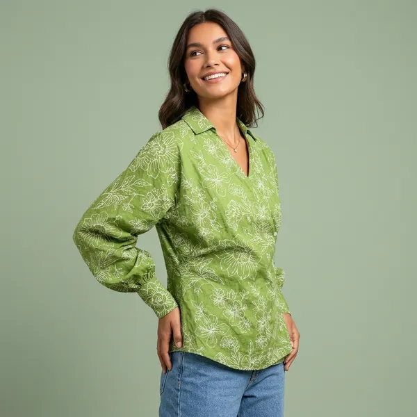 Balloon_Sleeves_Pure_Cotton_Shirt