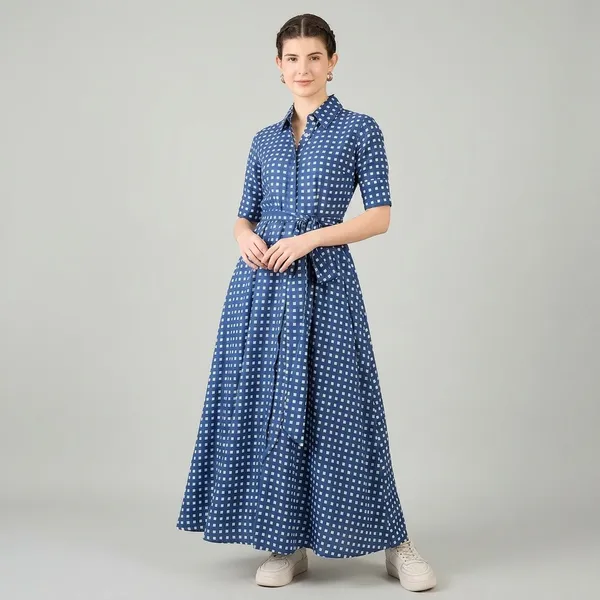 Linen_Buttoned_Down_Shirt_Dress_With_Belt_(With_Lining)
