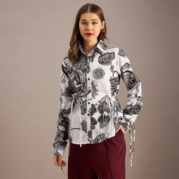 Cinch_Waist_Pure_Cotton_Tie-Up_Shirt