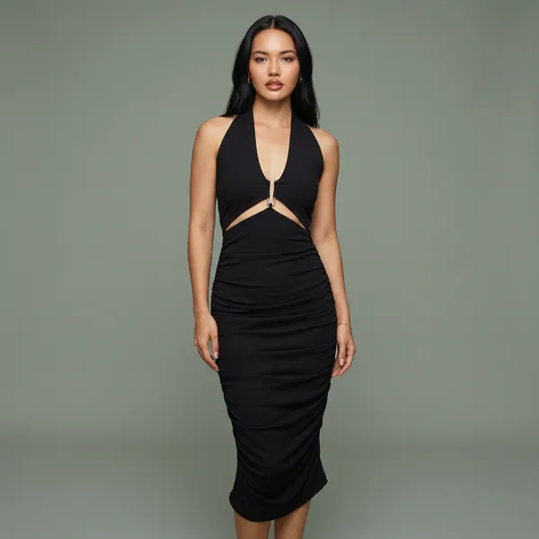 Stretchable_Halter_Neck_Hardware_Dress