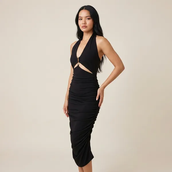 Stretchable_Halter_Neck_Hardware_Dress