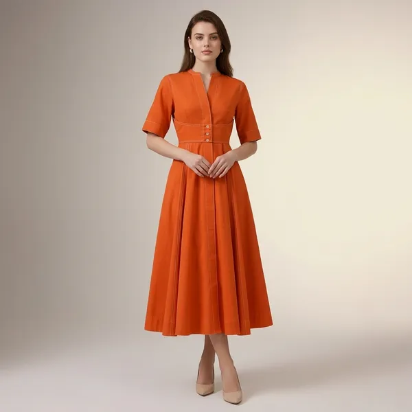Corset_Panelled_Cotton_Midi_Dress