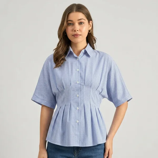 Drop_Shoulder_Pleated_Pure_Cotton_Shirt