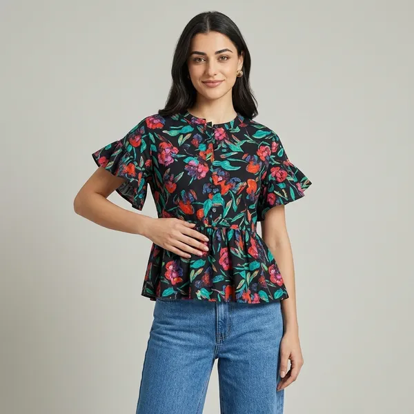 Frilled_Sleeve_Cotton_Peplum_Top
