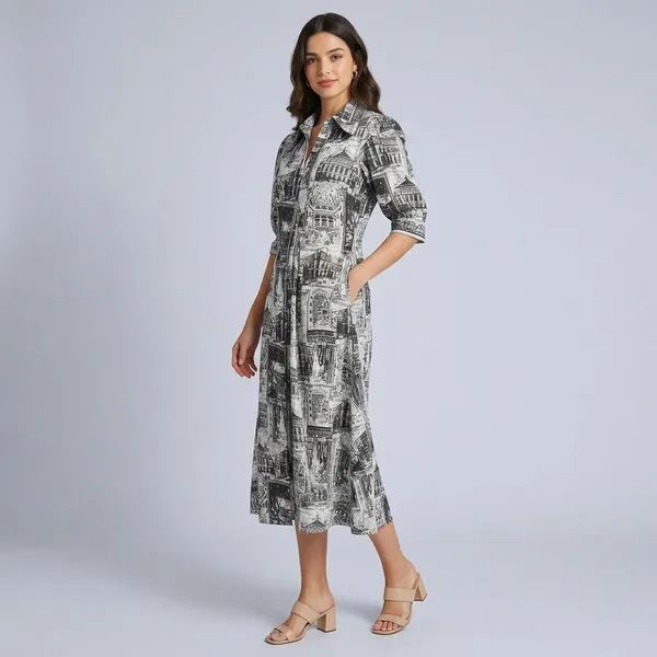Front_Pleated_Pure_Linen_Midi_Dress