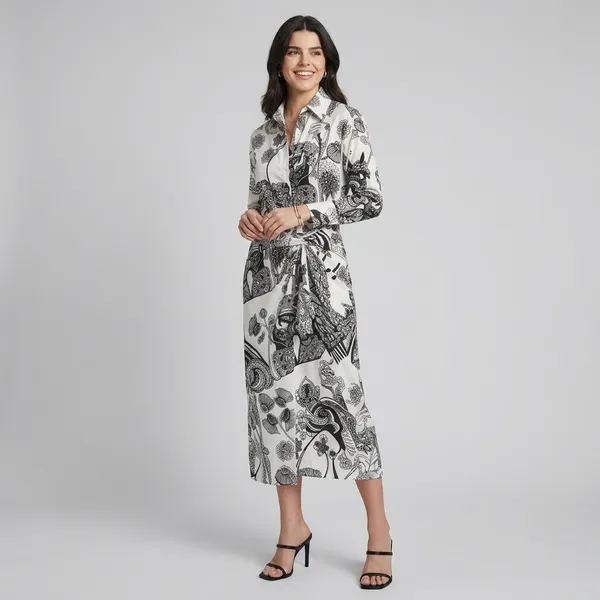 Printed_Shirt_With_Front_Twist_Skirt_Co-Ord_Set
