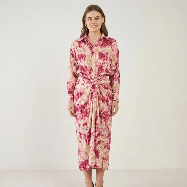 Printed_Shirt_With_Front_Twist_Skirt_Co-Ord_Set
