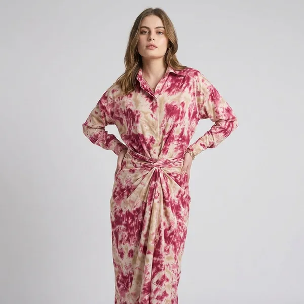 Printed_Shirt_With_Front_Twist_Skirt_Co-Ord_Set