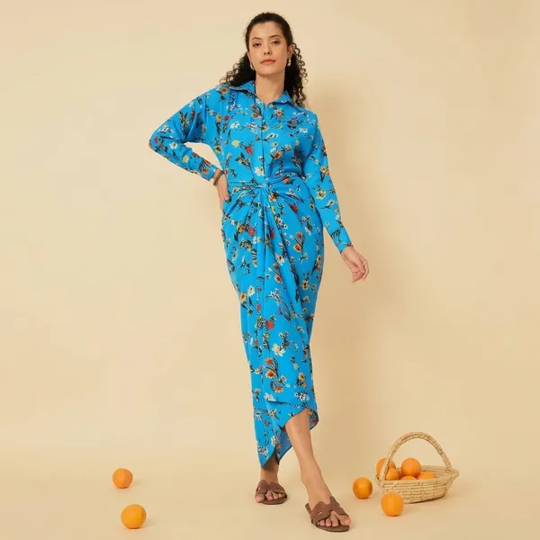 Printed_Shirt_With_Front_Twist_Skirt_Co-Ord_Set