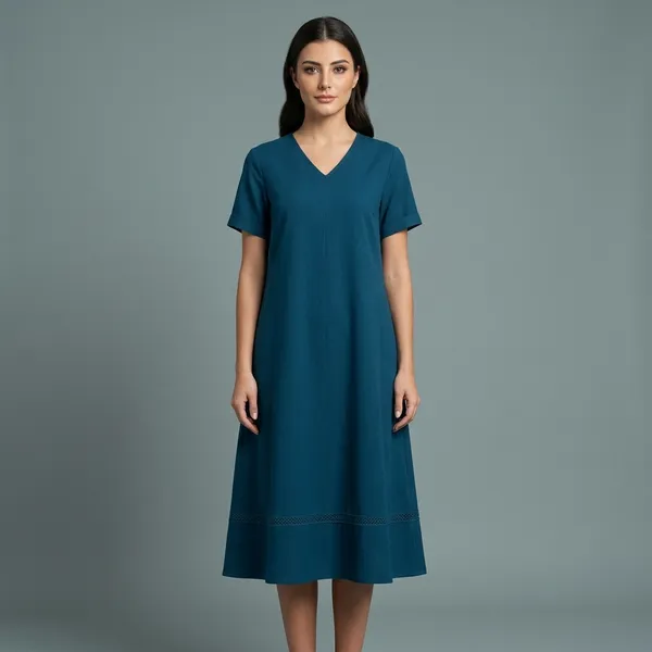 Pure_Cotton_A-Line_Midi_Dress
