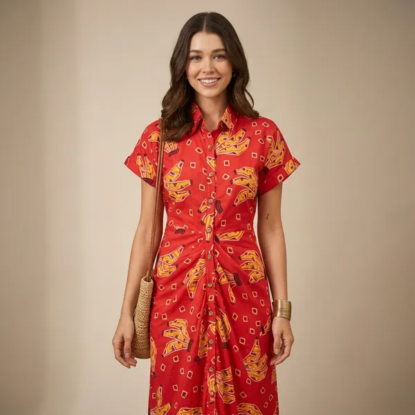 Pure_Cotton_Cinched-Line_Midi_Dress