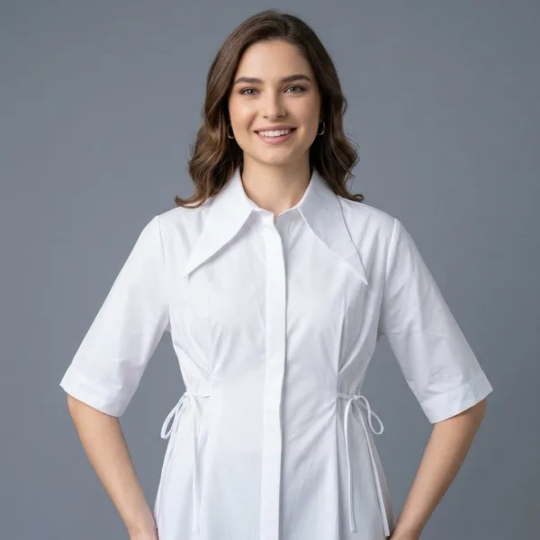 Pure_Cotton_Cinched_Waist_Collared_Shirt