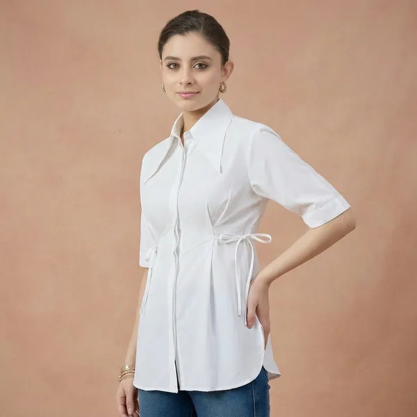 Pure_Cotton_Cinched_Waist_Collared_Shirt