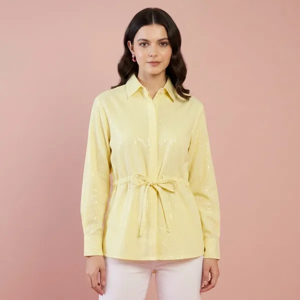 Pure_Cotton_Tie-Up_Sequinned_Shirt